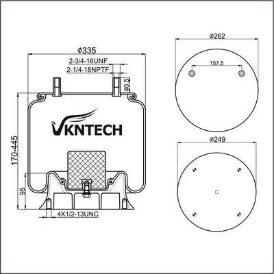 TRAILER AIR SPRING RIDEWELL 1001R13109G  Contitech 10 10-15 S 871  Firestone W01-358-8782 1T17B-5  Goodyear 1R13-109 REPLACED BY VKNTECH 1K8782