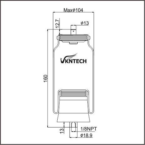 CABIN AIR SPRING NATIONAL SEATING 324662-01  Firestone W02-358-7058 W02-N9-7058  REPLACED BY VKNTECH 1S7058