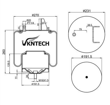 TİCARİ KAMYON HAVA YAYI DEĞİŞİMİ NISSAN TRL-220SCM VKNTECH 1K6838 JAPON KAMYONU İÇİN NISSAN TRL-220SCM VKNTECH 1K6838