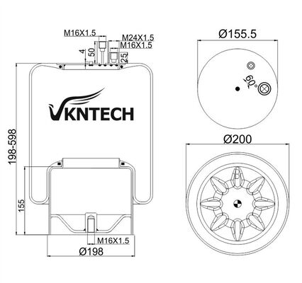MERCEDES BENZ A 942.320.52.21 UYUMLU Kamyon Hava Yayı Contitech 4390NP23 VKNTECH 1K4123 YERİNE MERCEDES BENZ A 942.320.52.21 Contitech 4390NP23