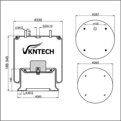 AIR SPRING HENDRICKSON SUSPENSION AM136346 Firestone W01-358-6346 VKNTECH 1K6346 tarafından değiştirildi