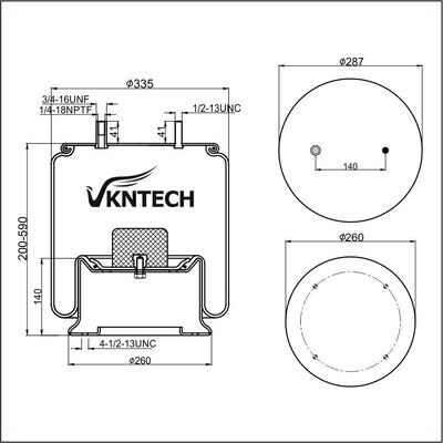 TRAILER AIR SPRING NEWAY 90557125 (AR-80-9) (AR-80-9WST) Firestone W01-358-9134 1T19L-9 VKNTECH 1K9134 ile değiştirildi