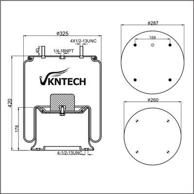 TRAILER AIR SPRING NEWAY 90557069 HENDRICKSON S2063 RIDEWELL 1003589158C Firestone W01-358-9158 VKNTECH 1K9158 ile değiştirildi