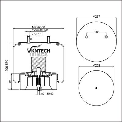 TRAILER AIR SPRING HENDRICKSON S-237484 Contitech 11 10.5B-18 P 743 Firestone W01-358-8093 yerine VKNTECH 1K8093 geçti